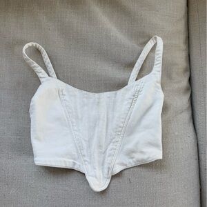 Zara White Denim Corset Top
